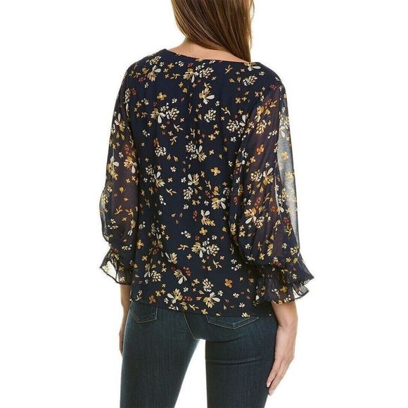 Vince Camuto 9151051C 407 Women's Sz M Classic Navy Wayward Floral Blouse $79+ - Picture 8 of 8